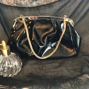Kenneth Cole Patent Leather Silver-Tone Purse